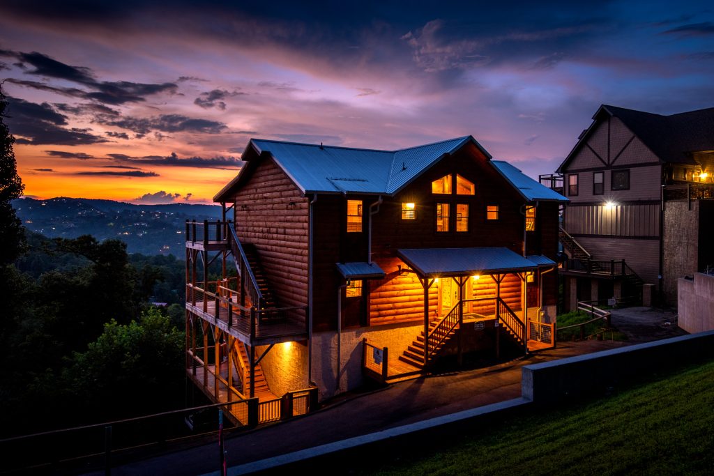 A Spectacular Sunset at a cabin in Gatlinburg