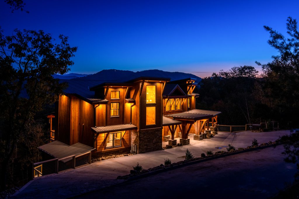 Beautiful Cabin at dusk